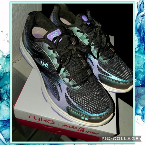 RYKÄ Devo Plus 2 Black/Purple Reflective Walking Sneakers Athletic Tennis Shoes - Picture 2 of 16